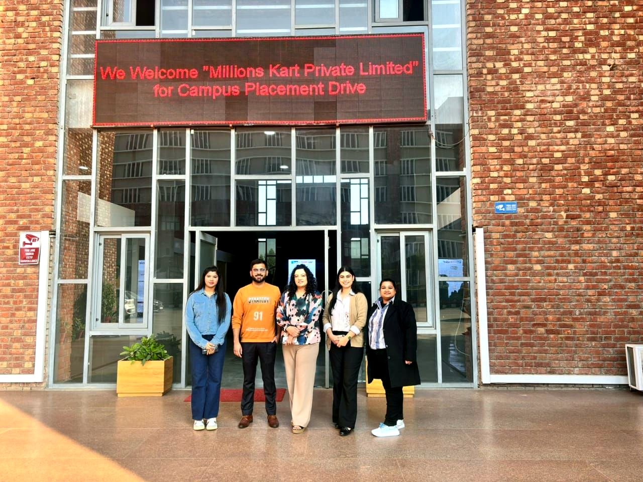 Campus placement drive welcome board